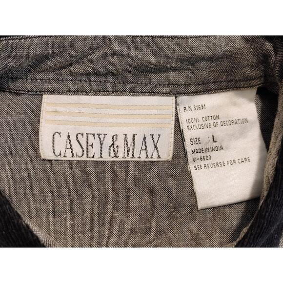 Casey & Max Long Sleeve Shirt Button Up Top Halloween Vintage Gray Womens Large - Picture 3 of 9